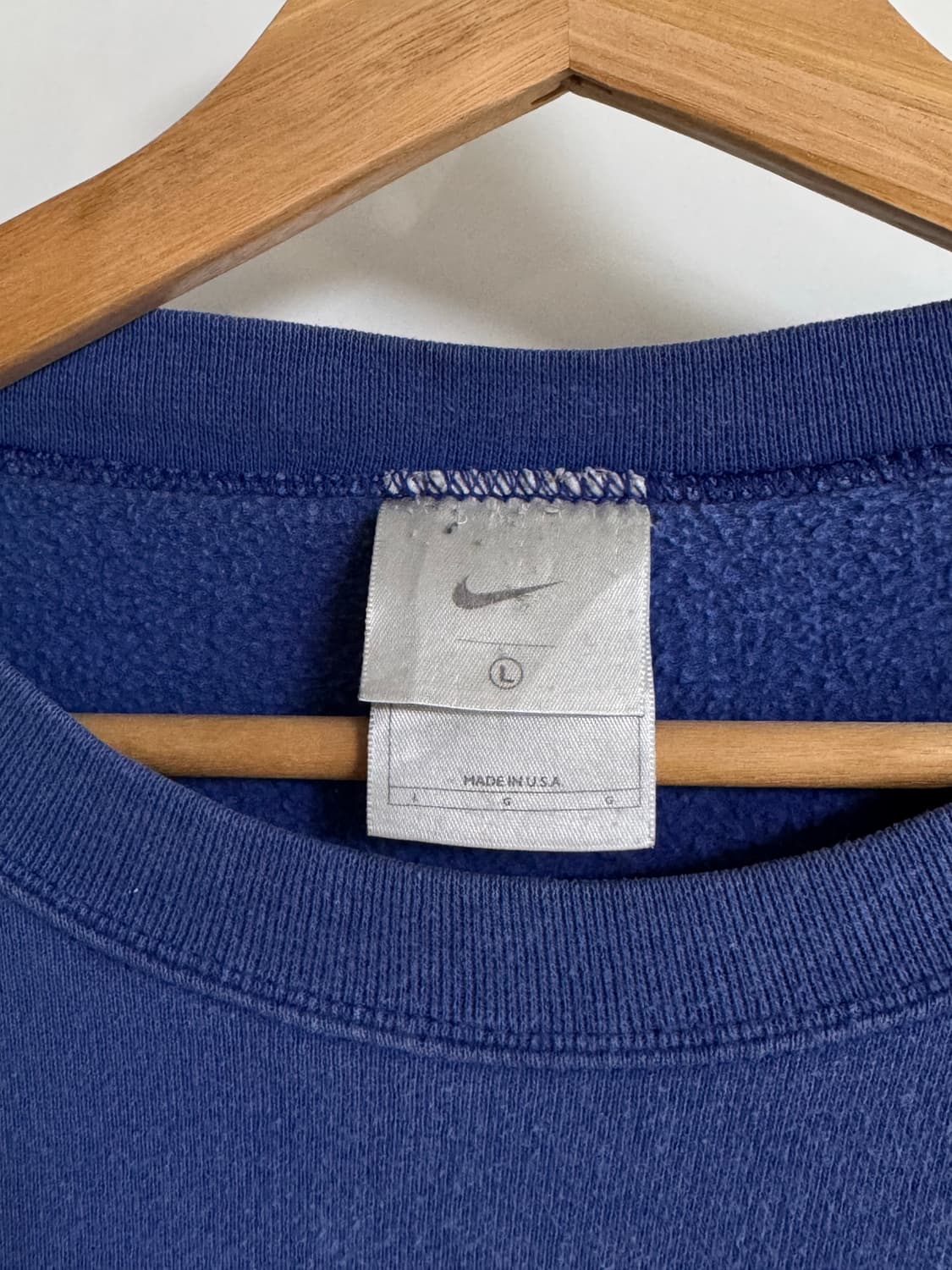 미국 나이키 스우시 로고 스티치 블루맨투맨 L 상품이미지4
