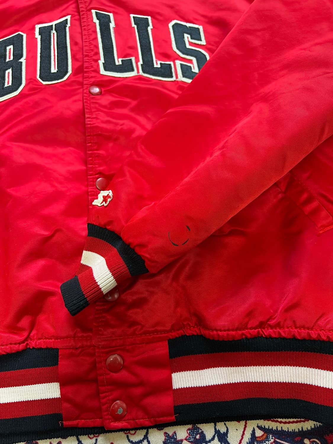 80s 스타터 시카고 불스 사틴 자켓 상품이미지5