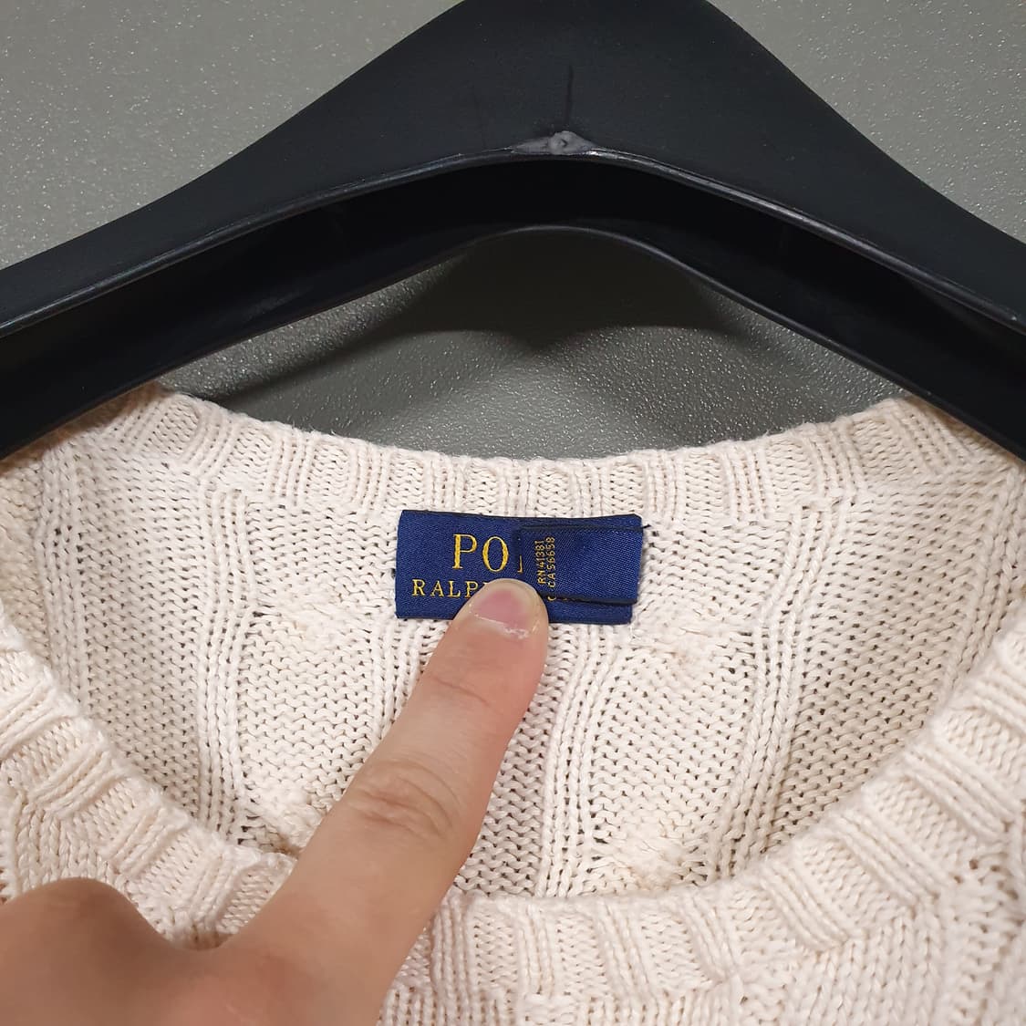 실측 여성 S) 폴로 랄프로렌 신형 케이블 니트 꽈배기 스웨터 크림 55 상품이미지7