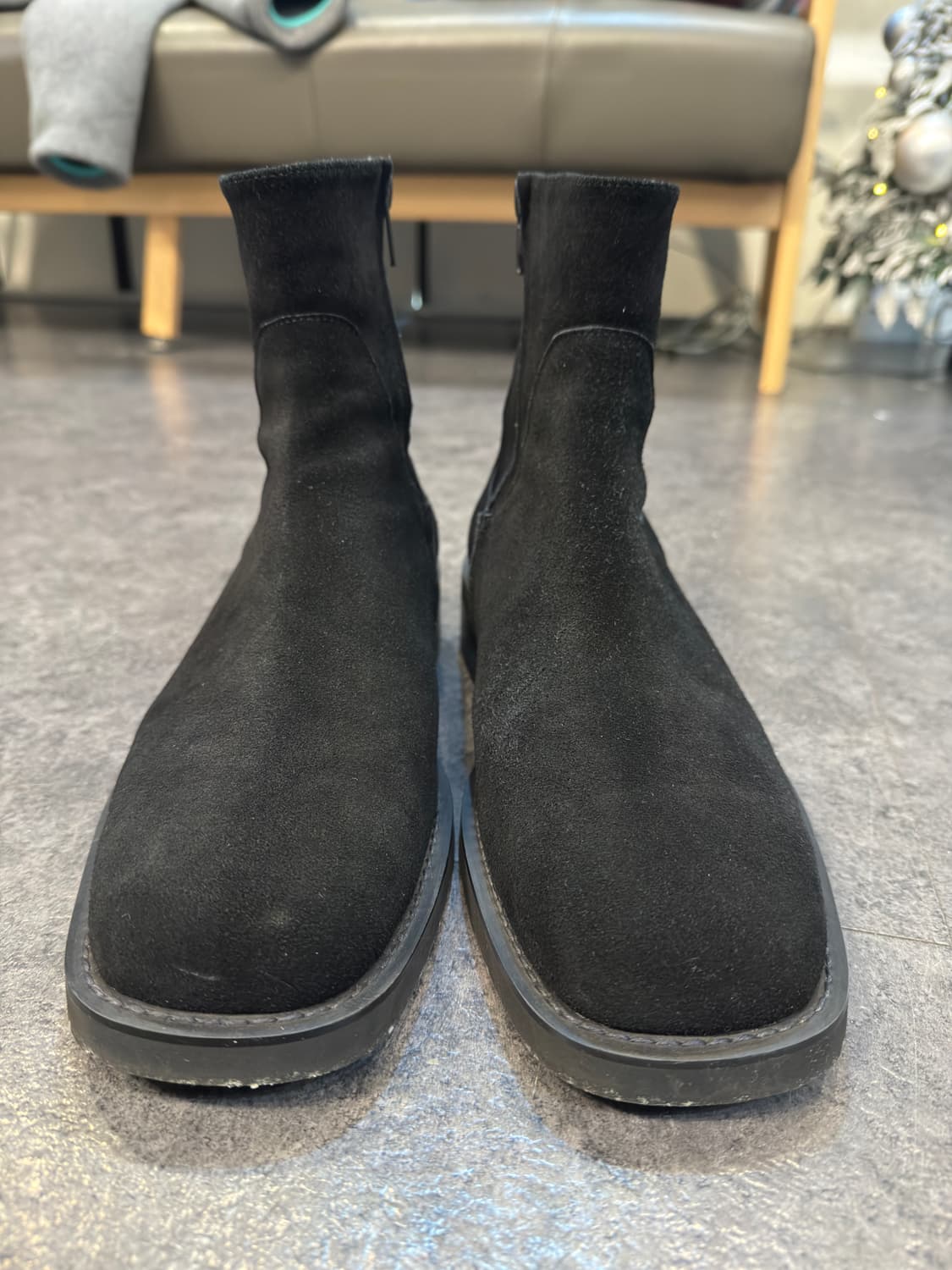 로맨틱무브 블랙 스웨이드 스퀘어토 부츠 255 상품이미지2