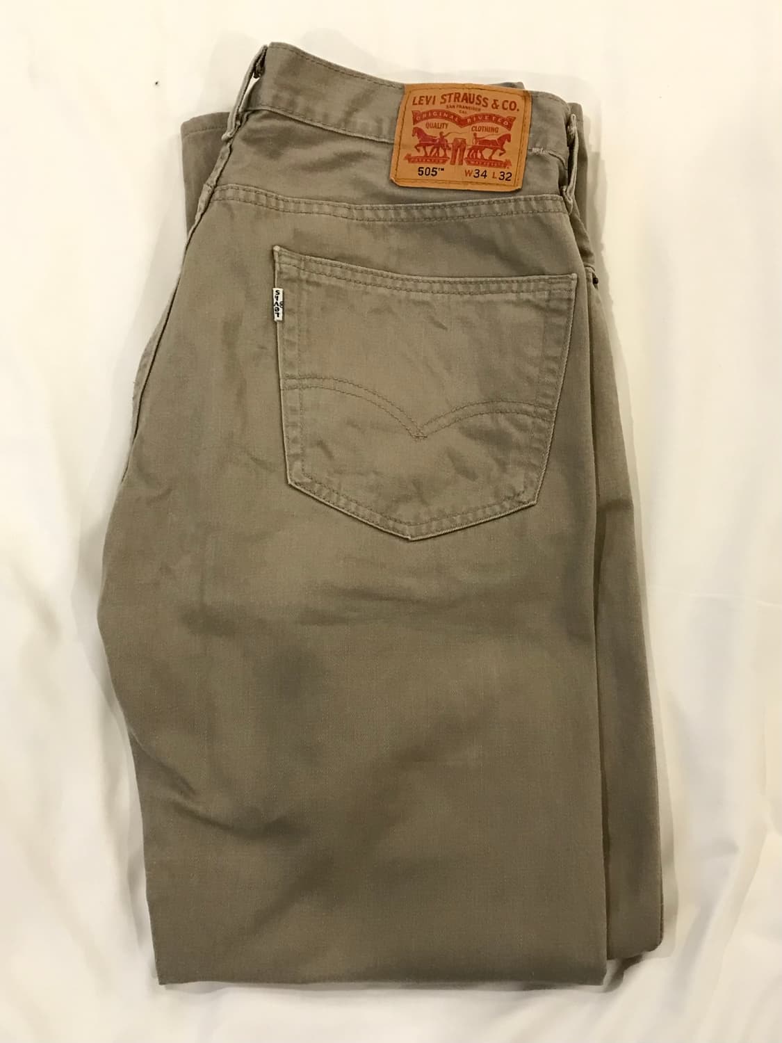 리바이스 505 화이트탭 34/32 베이지 팬츠 상품이미지6