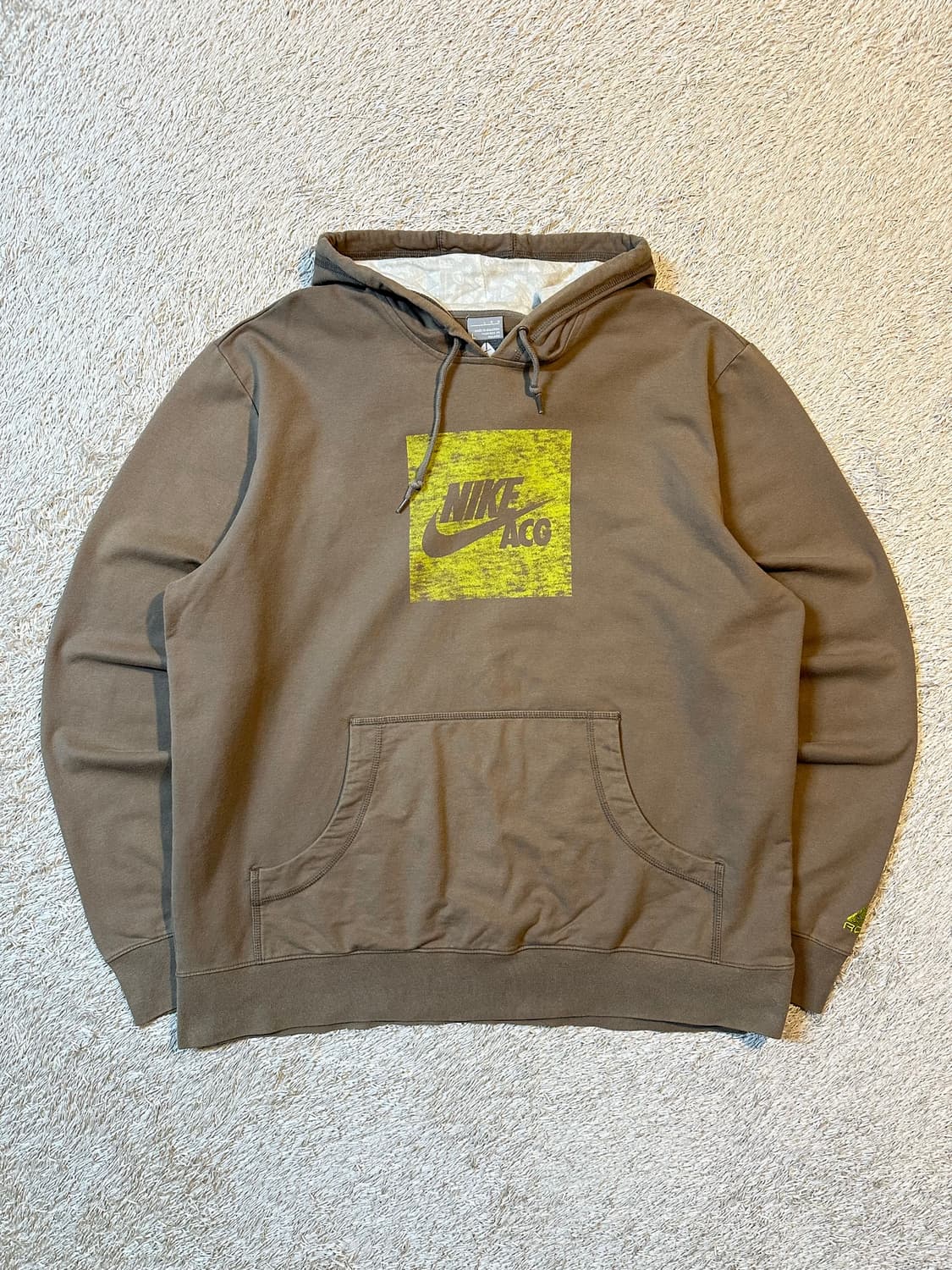 희귀) 00's 나이키 ACG 올드스쿨 박스로고 후드티 브라운 상품이미지1