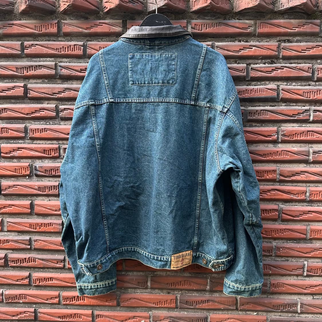 빈티지 00s 팀버랜드 가죽 데님자켓 상품이미지5