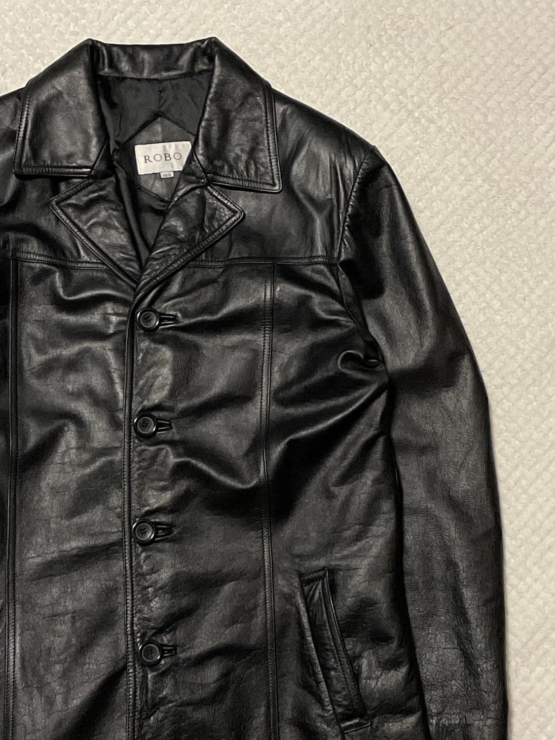 ROBO 로보 웨스턴 무드 카우하이드 소가죽 레더 카 코트 상품이미지5