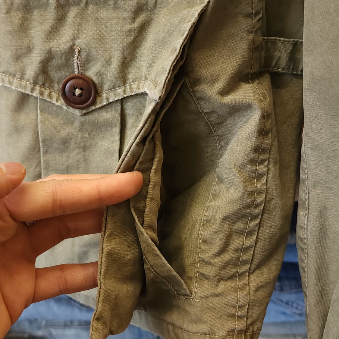 90s 폴로 랄프로렌 밀리터리 필드자켓 모터사이클 그린 L 상품이미지10