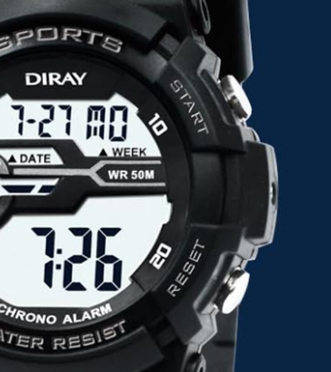디지털 남자 전자 손목시계 DR-357G(BKBK)판매 상품이미지5