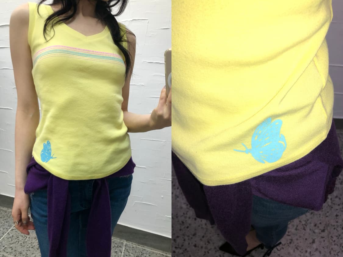 butterfly printing sleeveless 상품이미지1