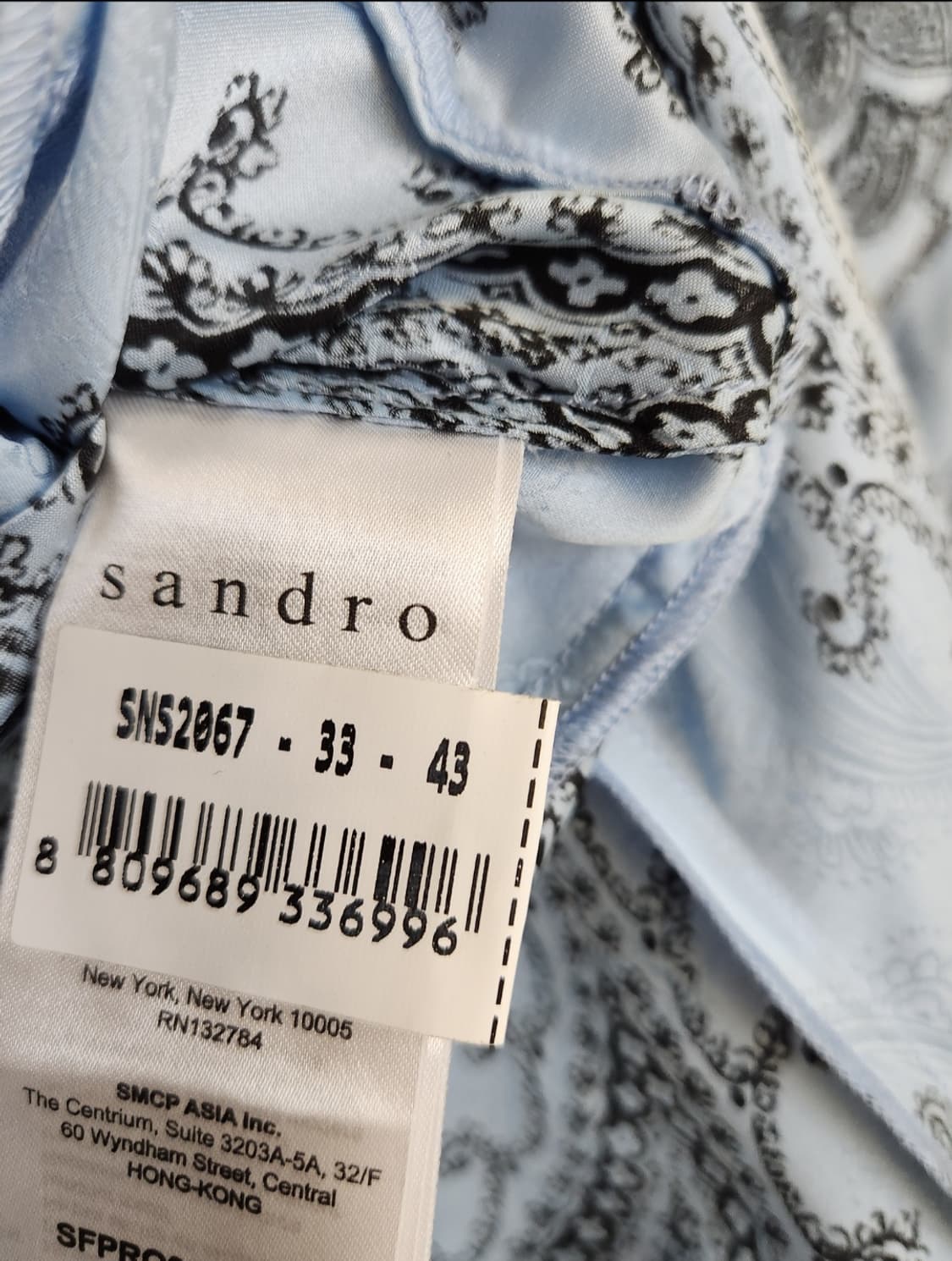 산드로 페이즐리 실크블렌드 원피스 36사이즈(새상품) 상품이미지10