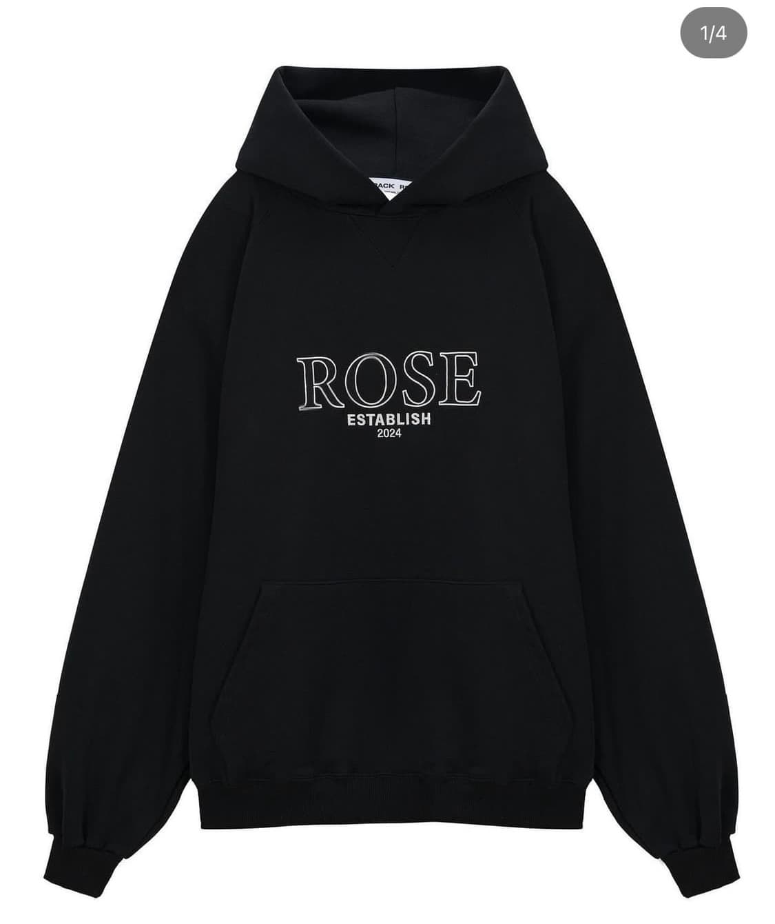 [2] 크랙로즈 후드티 블랙 상품이미지2