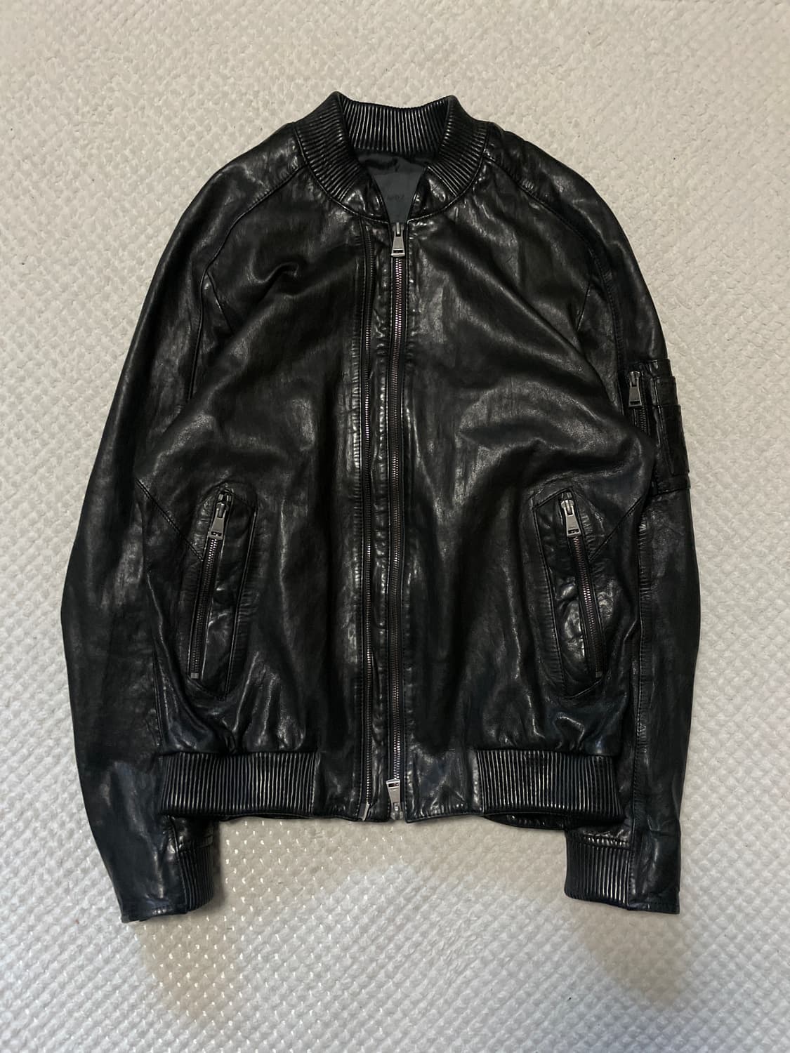 AND Z 웨스턴 무드 2WAY 램스킨 양가죽 바이커 레더 자켓 상품이미지1