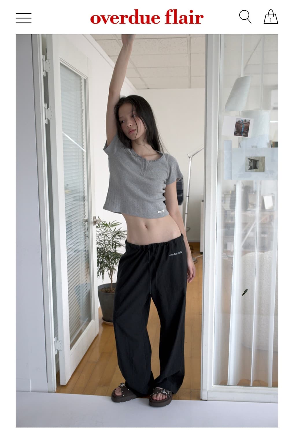 오버듀플레어 COTTON SHEER PANTS_BLACK 상품이미지2