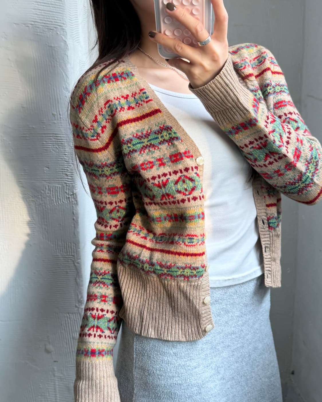 Polo 랄프로렌 90‘s 우먼 페어아일패턴 크롭 가디건 상품이미지2