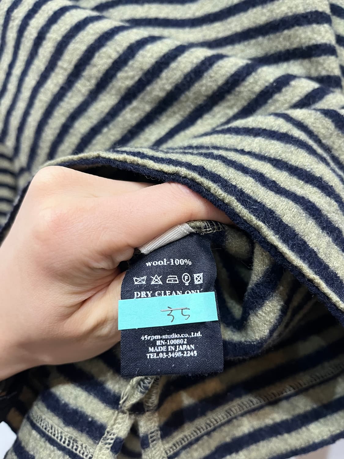 45rpm 스트라이프 울 니트 우먼즈Made in JAPAN 상품이미지6