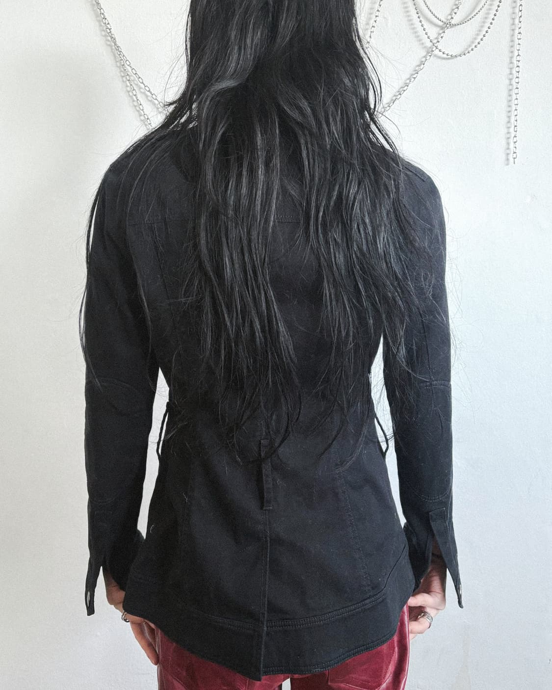 버버리 하이넥 버클 스트랩 코튼 라이더자켓 상품이미지5