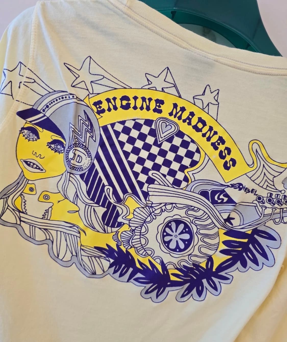 Diesel 디젤 연노랑 긴팔 면 티셔츠 XS S 상품이미지3