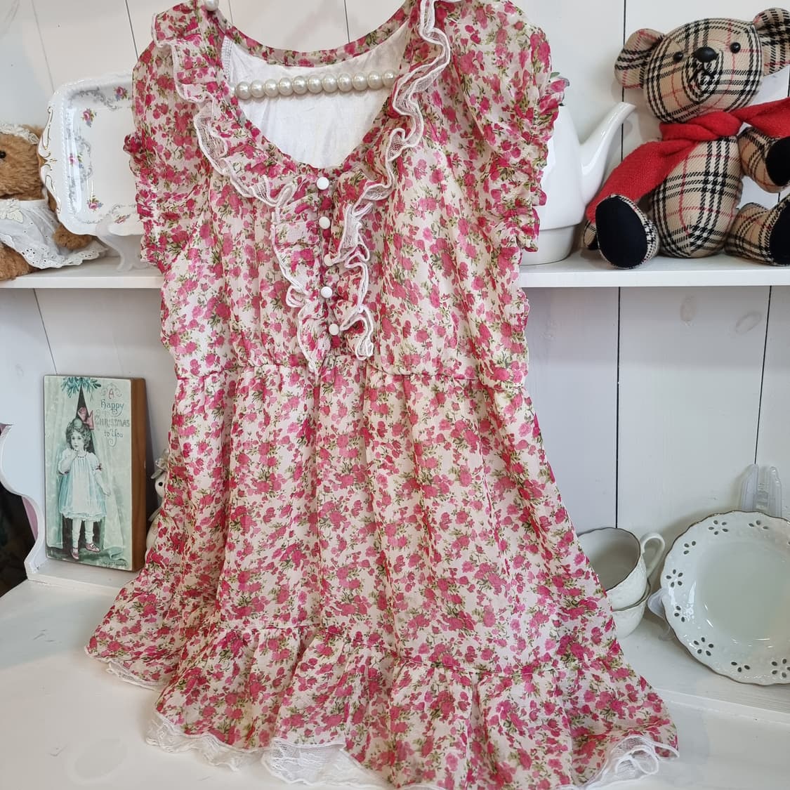 플로럴 프릴 튜닉 원피스 상품이미지3