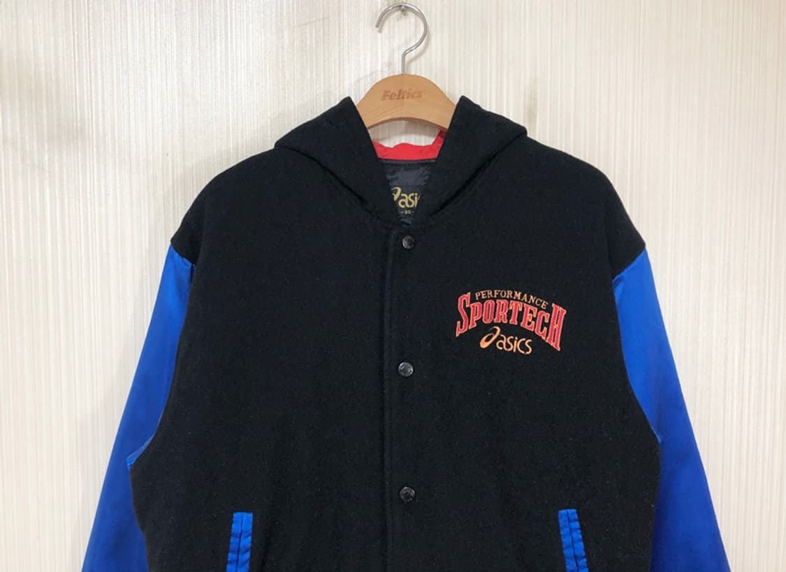 아식스 90's 올드스쿨 퍼포먼스 스포츠테크 울/새틴 바시티자켓 95 상품이미지2