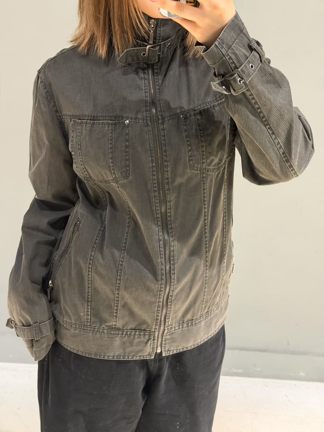 neck buckle point high-neck jacket 상품이미지6