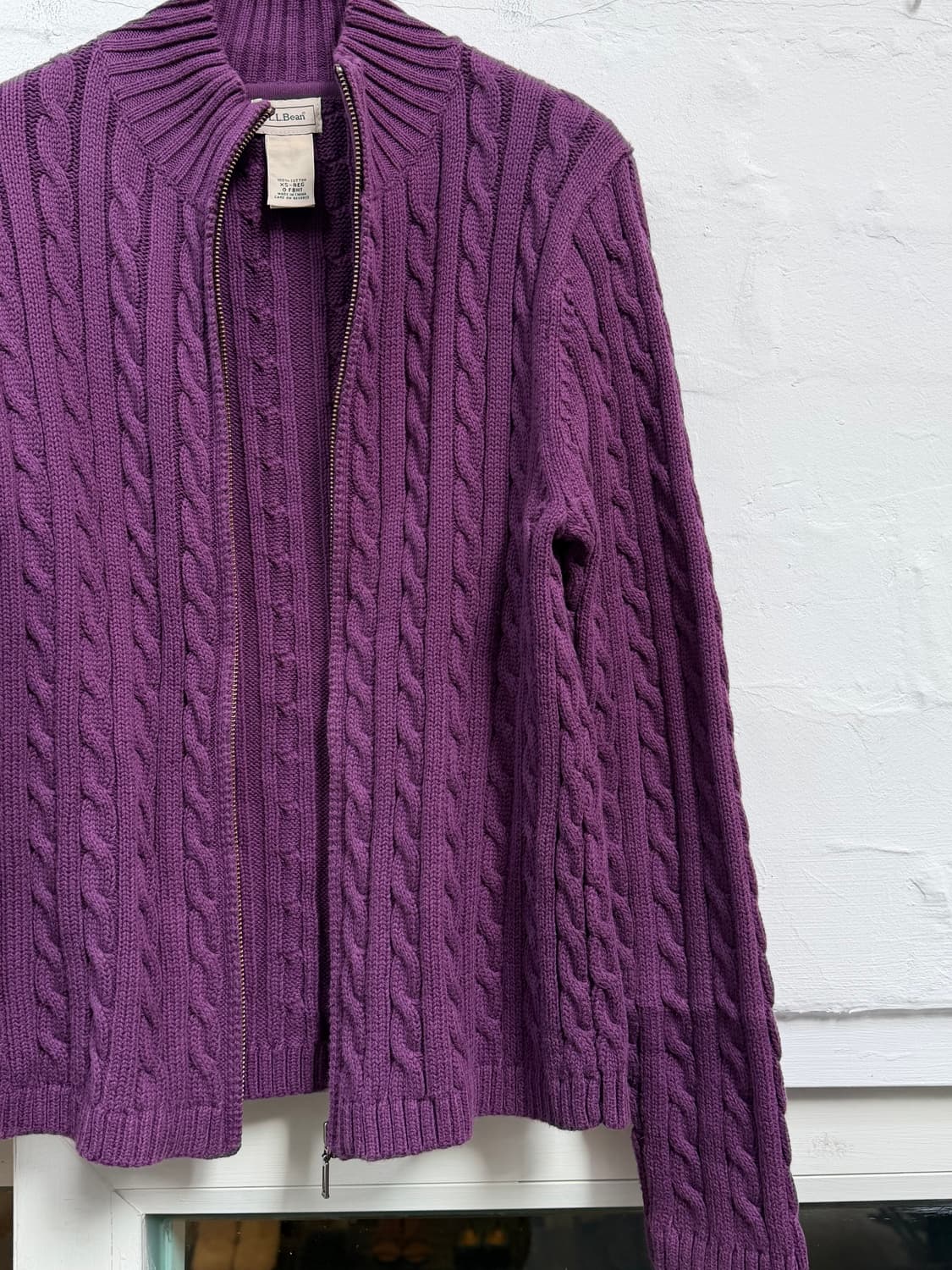 L.L.Bean 퍼플 코튼 니트 집업 XS 상품이미지5