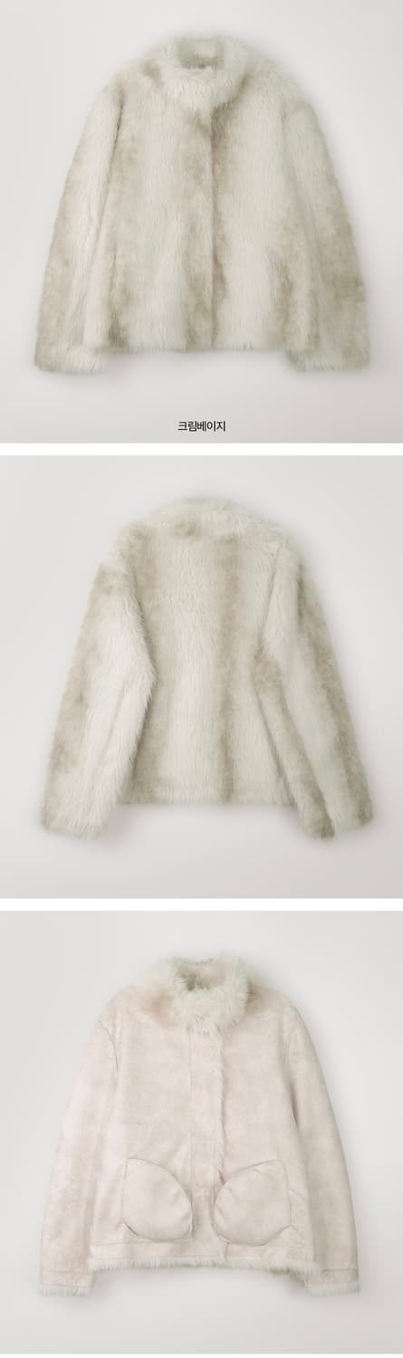 슬로우앤드 밍크 퍼 자켓 크림 베이지 상품이미지5