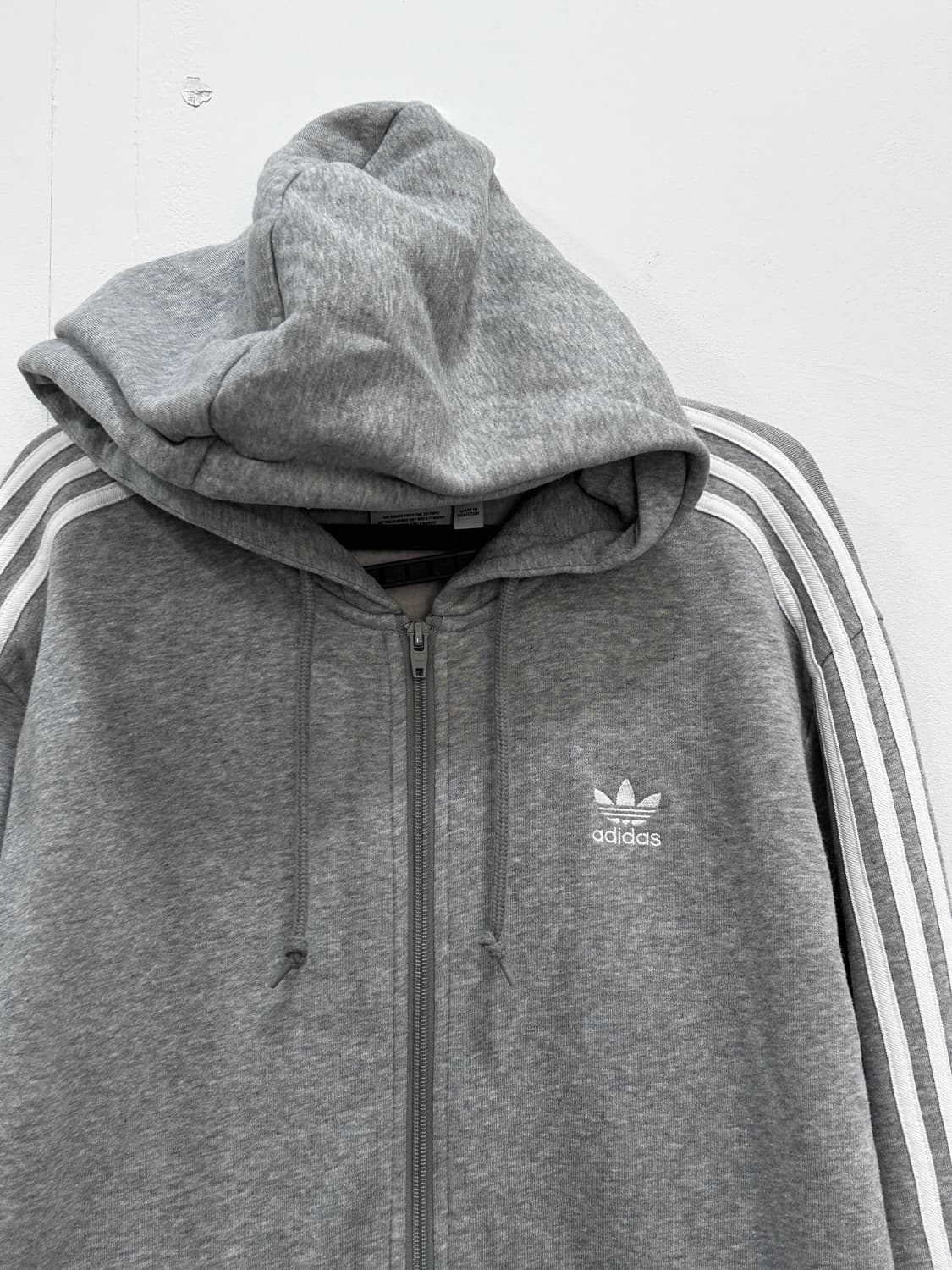 아디다스 파이어버드 삼선 후드집업 그레이 XL 기모 상품이미지2