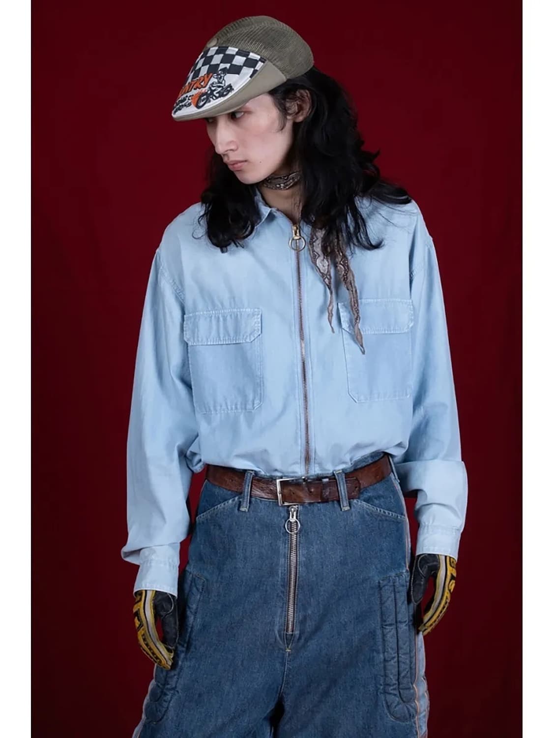 캐피탈 샴브레이 드리즐러 워크 셔츠 [M / 105] 상품이미지7