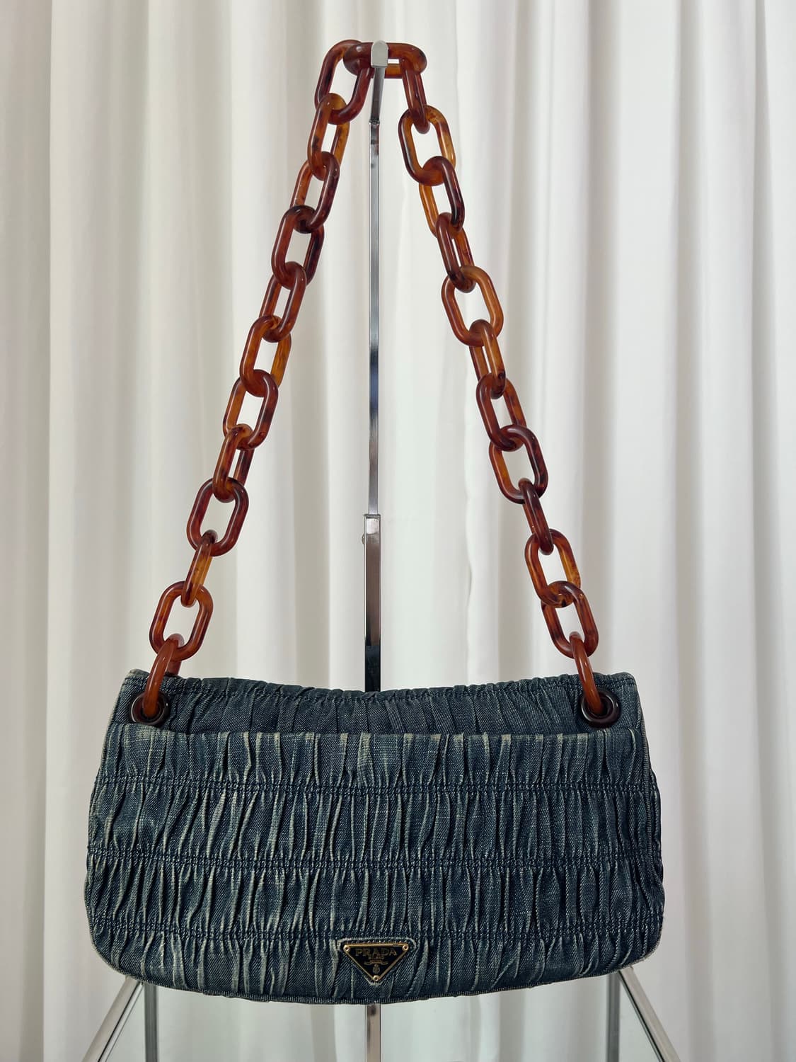 프라다 FW2011 데님 카프레토 가프레 숄더백 상품이미지4