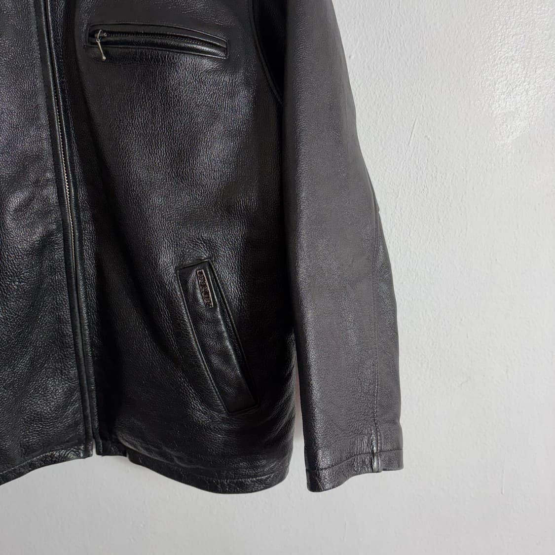 80s GRAMIA(그라미아) 빈티지 블랙 소가죽100%자켓(L) 상품이미지5