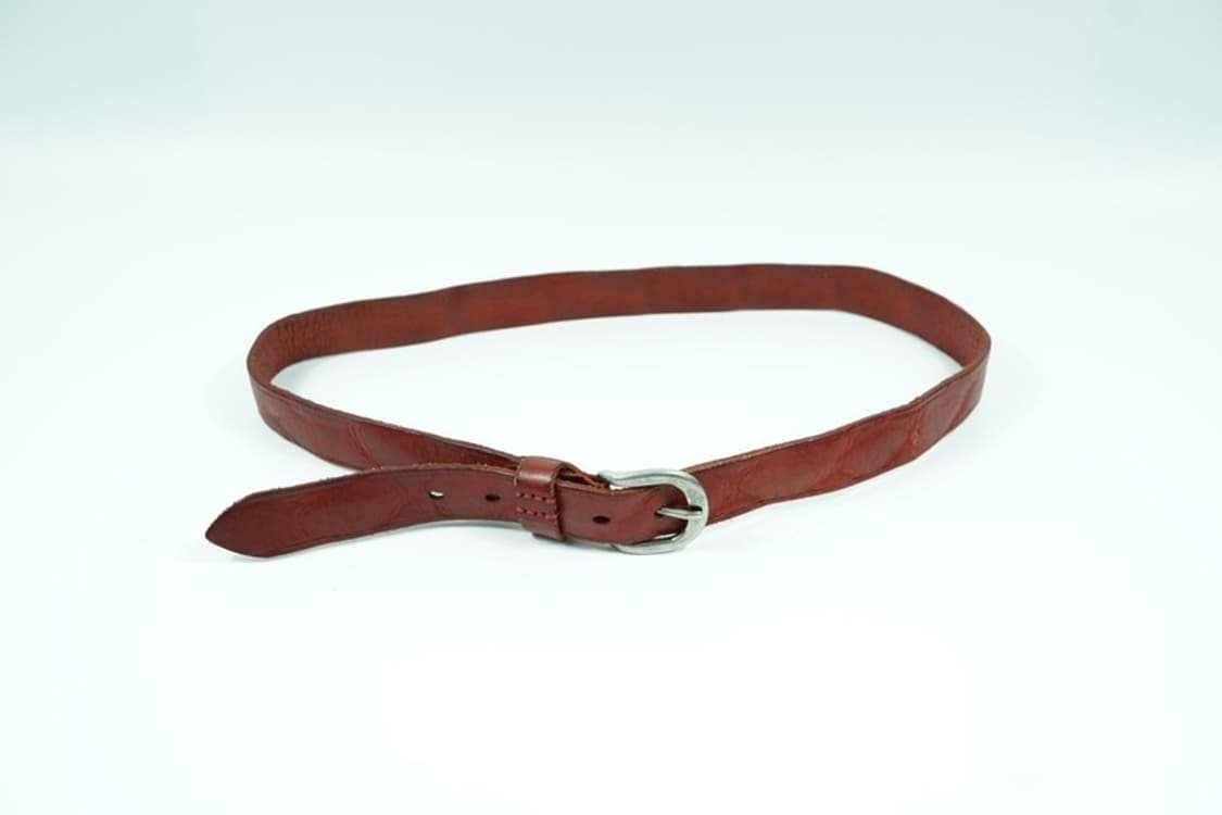 빈티지 무드 레드 브라운 리얼 레더 통가죽 벨트 상품이미지4