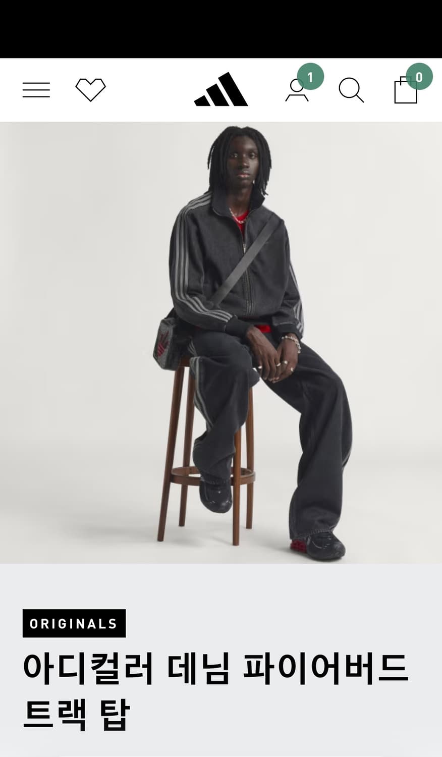 아디다스 아디컬러 데님 파이어버드 트랙 탑 L 상품이미지1