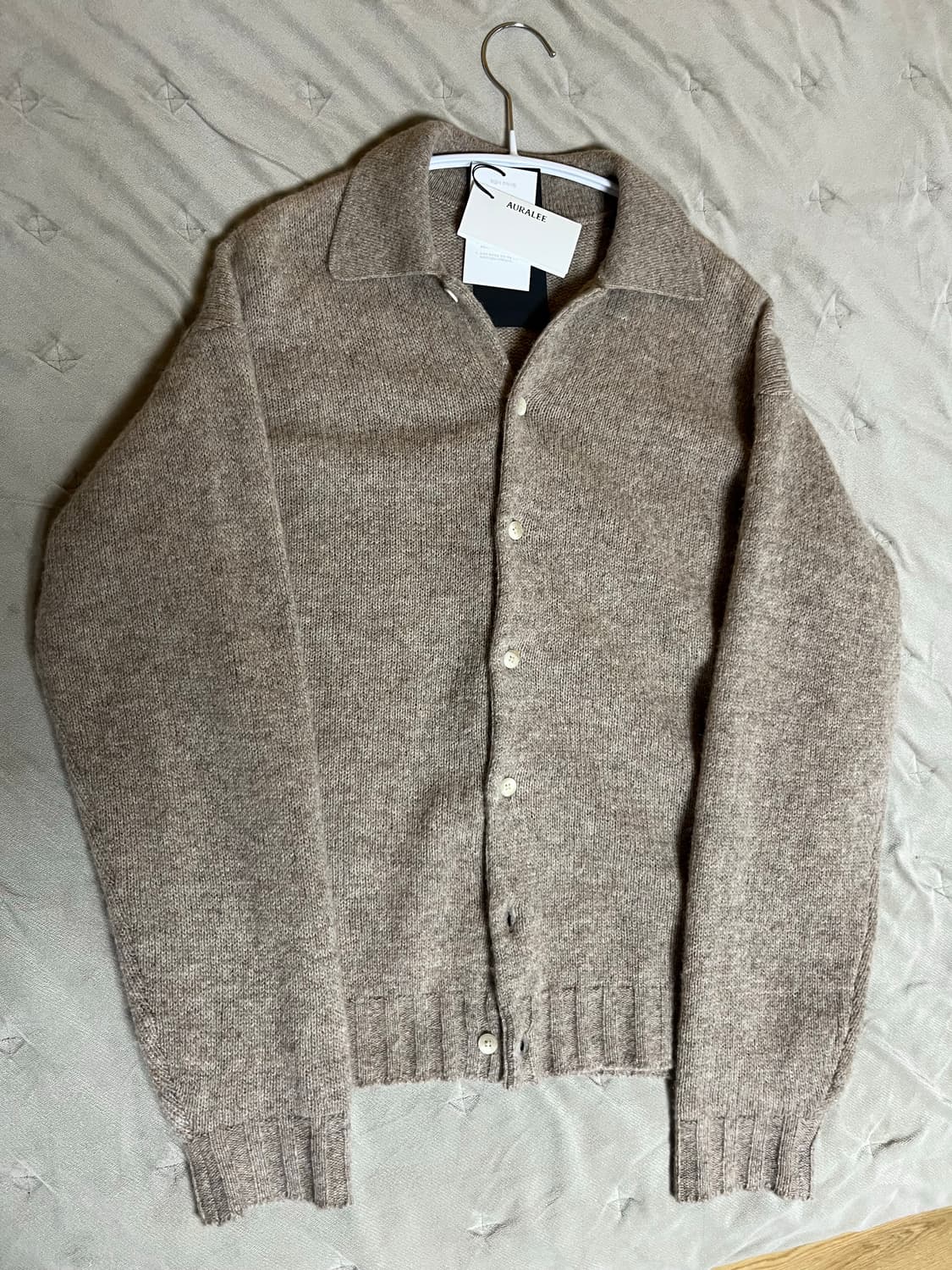 오라리 울 캐시미어 니트 가디건 탑베이지 4사이즈 상품이미지2