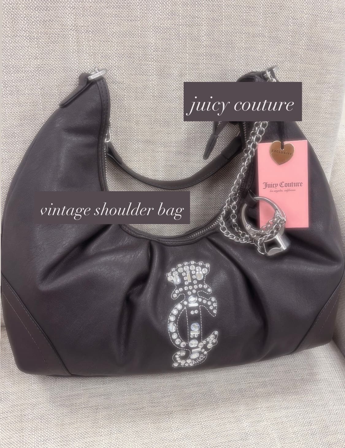 쥬시꾸뛰르 밤색 숄더백/y2k/빈티지 스타일/갸루/희귀매물 상품이미지1