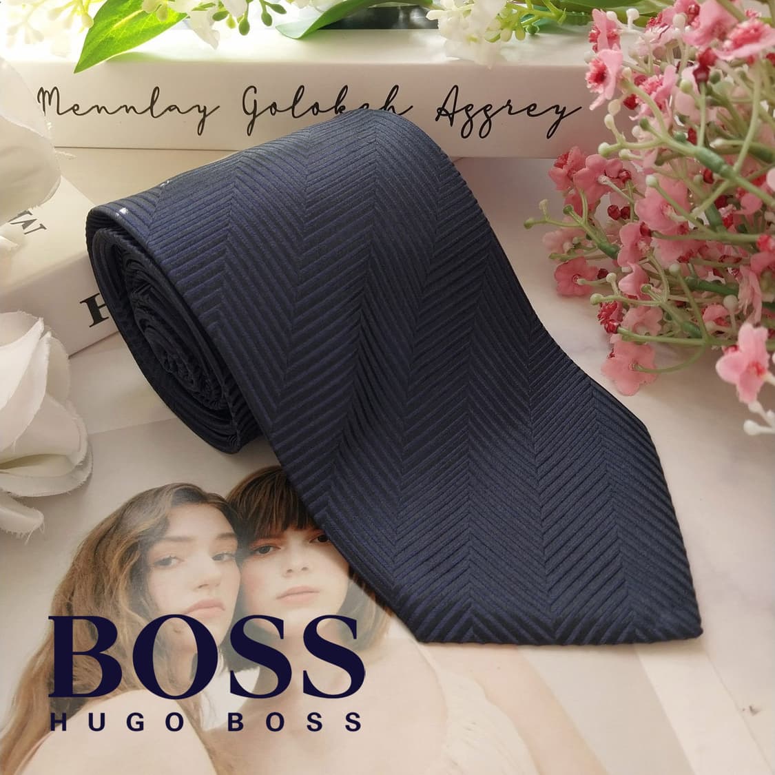 휴고보스 실크 네이비 패턴 넥타이 9.1cm A+등급 K1667
 상품이미지3