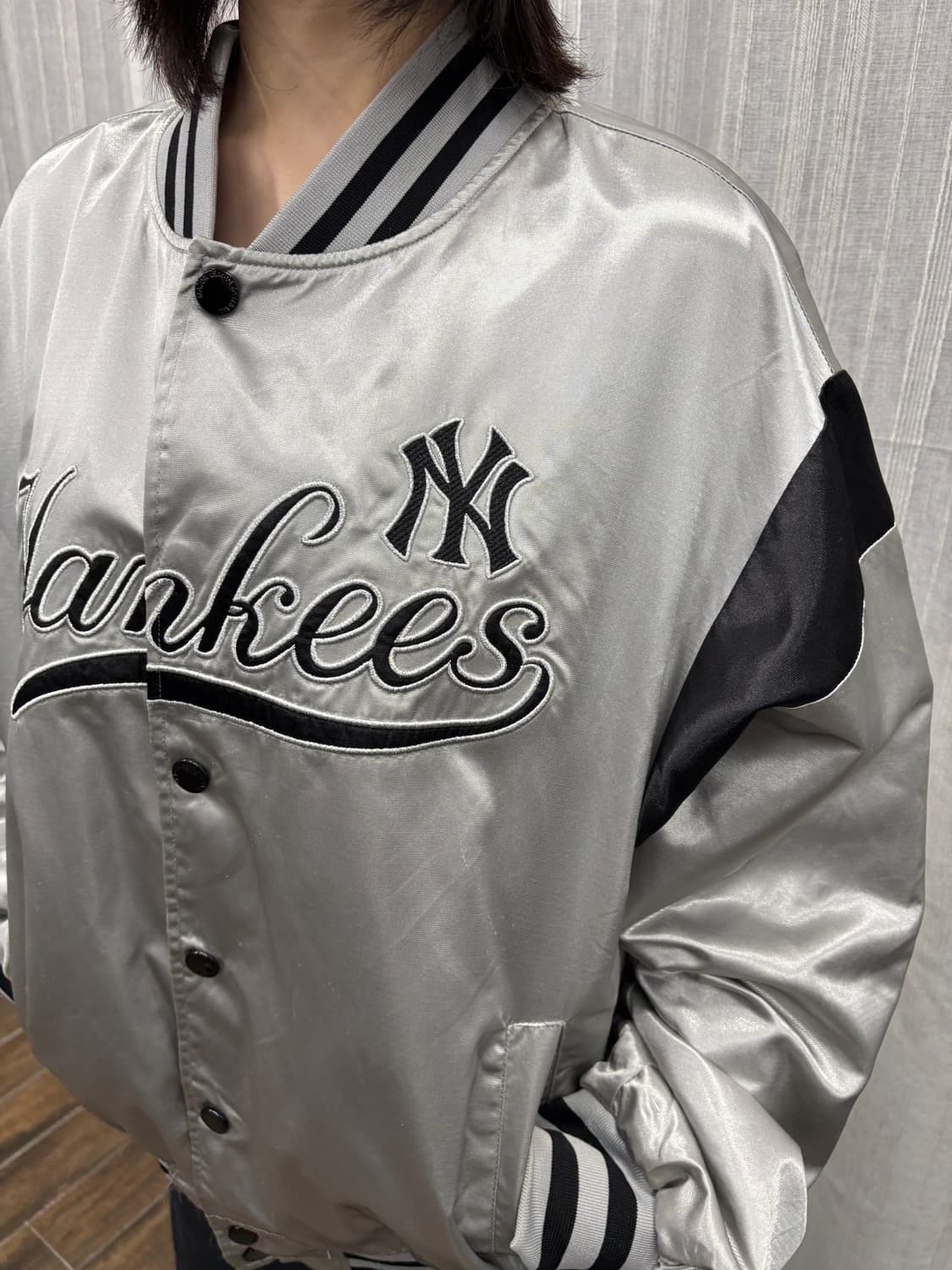 MLB 뉴욕 양키스 실버 스타장 야구 점퍼 바시티 자켓 상품이미지3