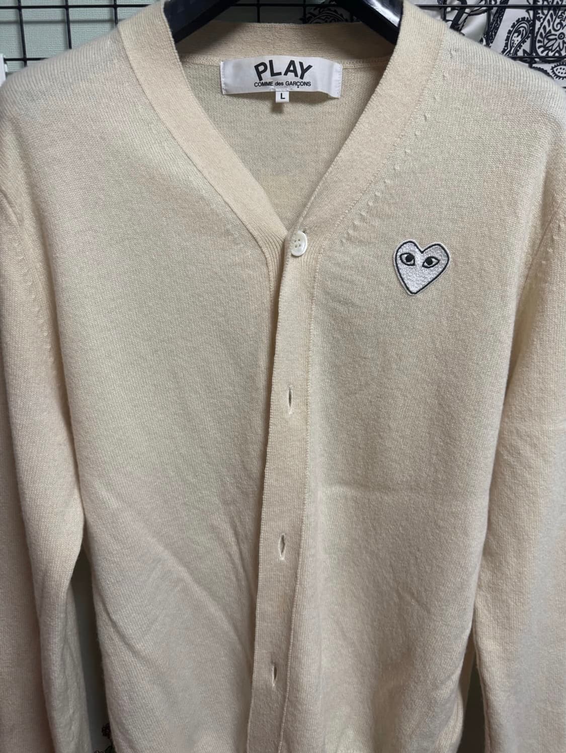 꼼데가르송 아이보리 가디건 상품이미지1