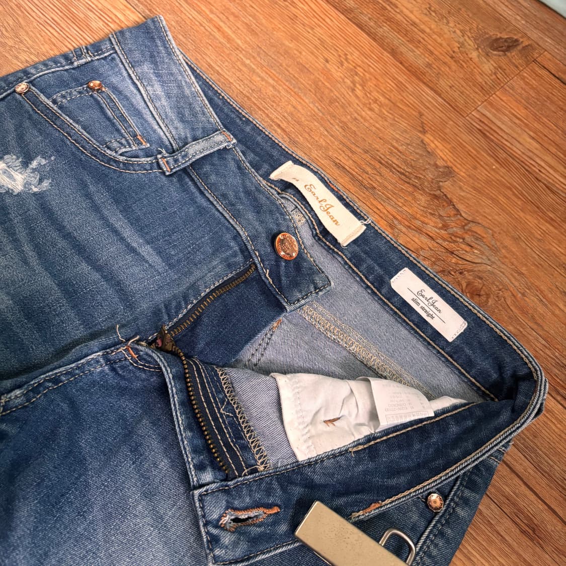 얼진 26 슬림 실루엣 스판 데님 청바지 라이센스 정품 빈티지 상품이미지3