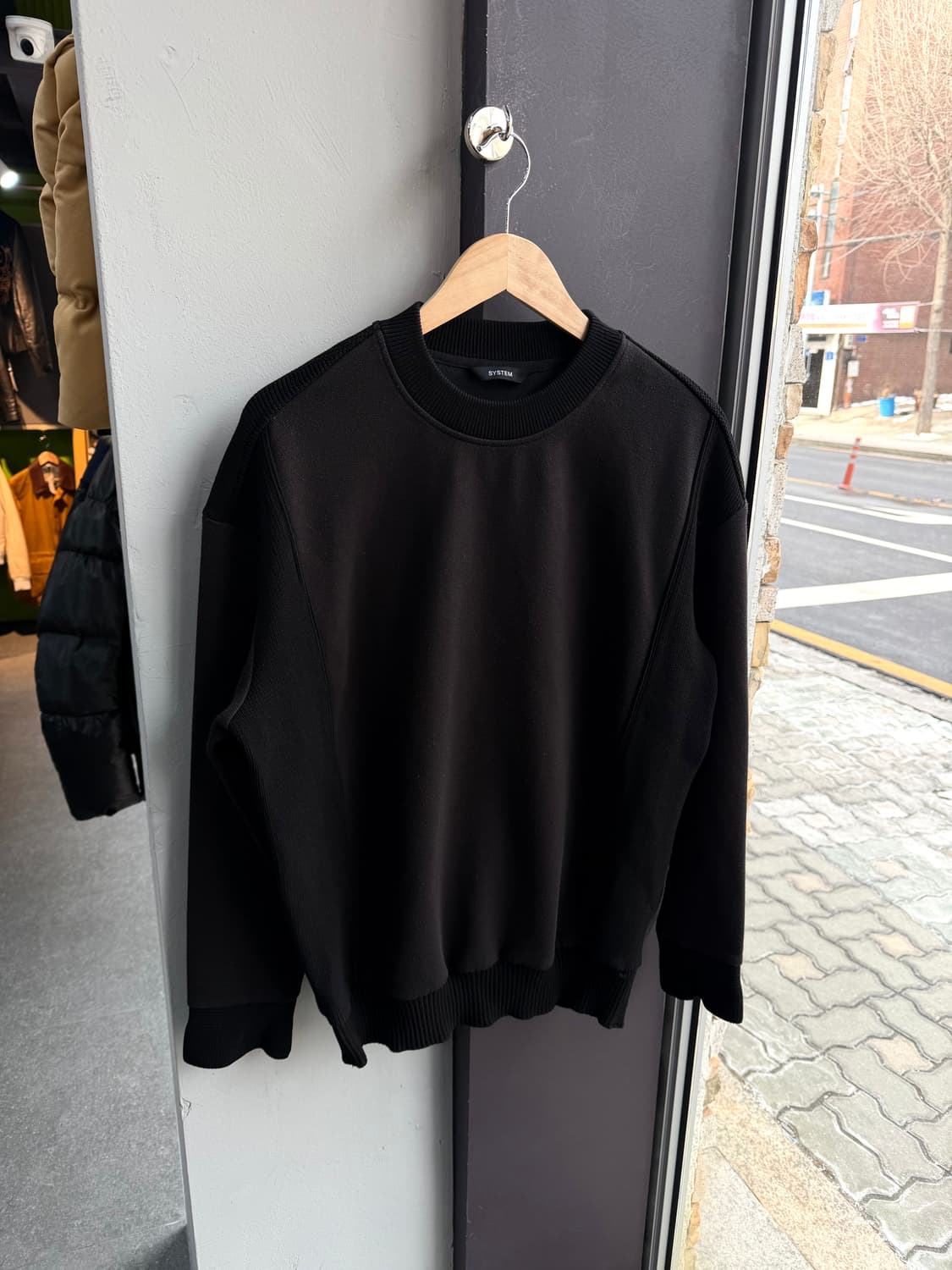 100~105/ 시스템옴므 22FW 하이브리드 니트 맨투맨 상품이미지2