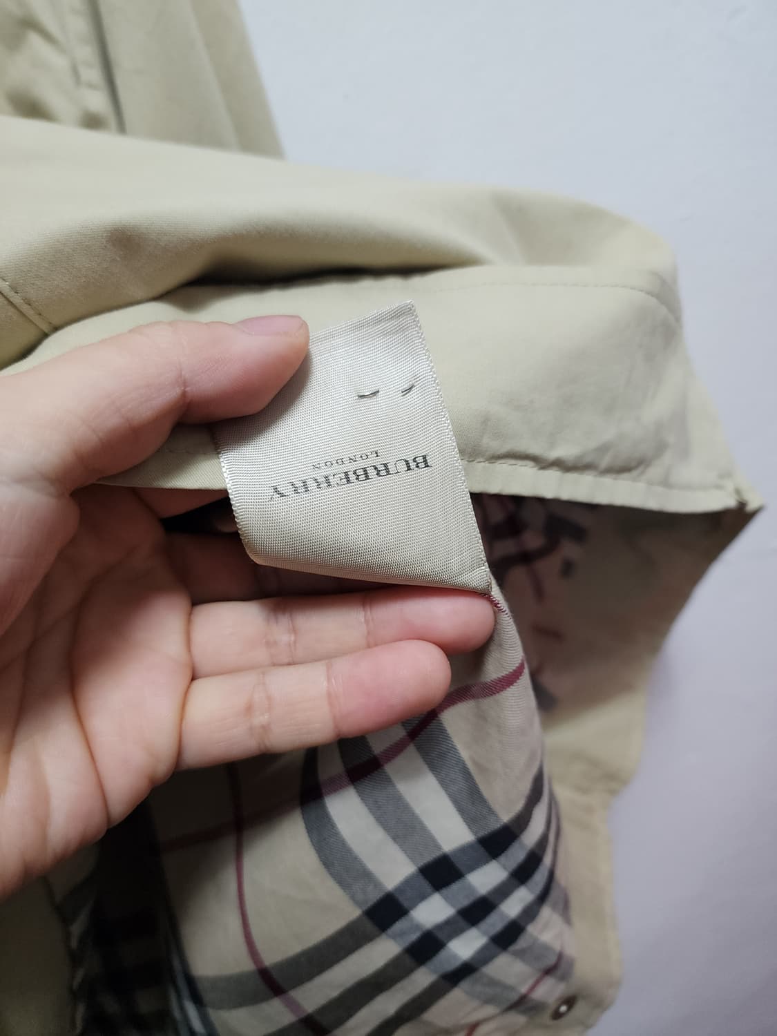 버버리 베이지색 빈티지 스윙톱 면자켓 상품이미지7