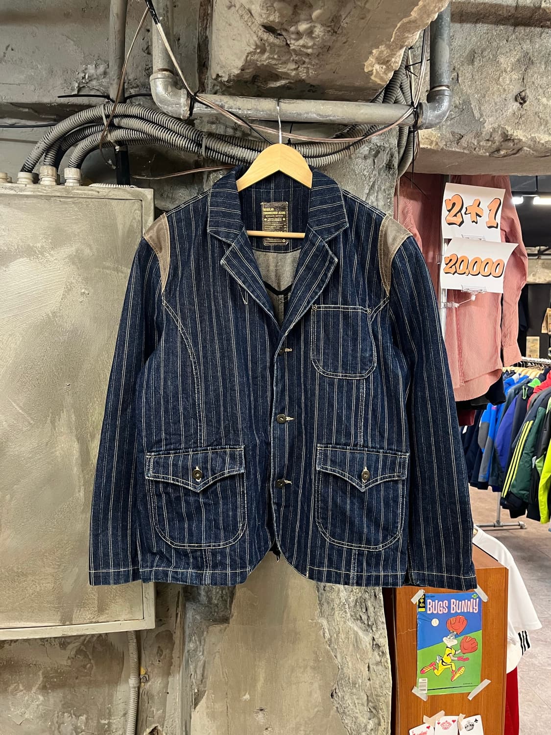 빈티지 스트라이프 엔지니어드 진 데님 자켓 #csz3010 상품이미지1