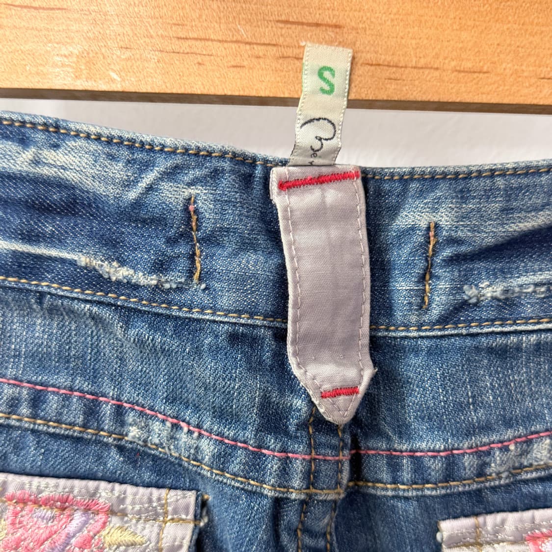 연분홍 꽃자수 데님 팬츠 상품이미지10