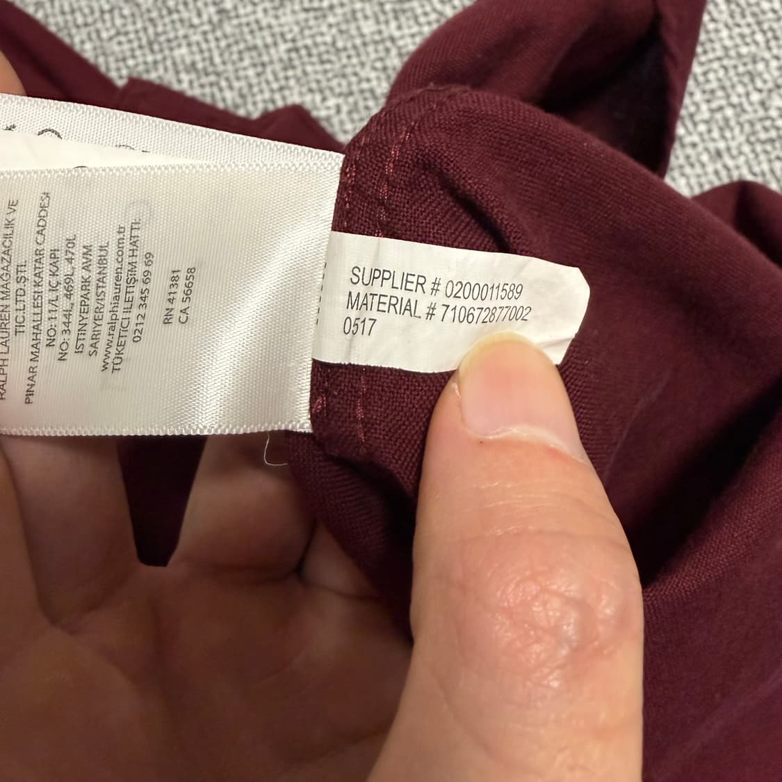 폴로 긴팔 셔츠 남방 버건디 XL 슬림핏 상품이미지6