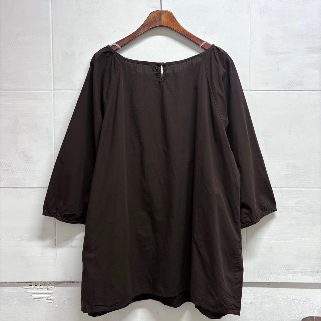 브라운 자수 모리걸 코튼 레이스 미니 원피스 JPN 상품이미지4