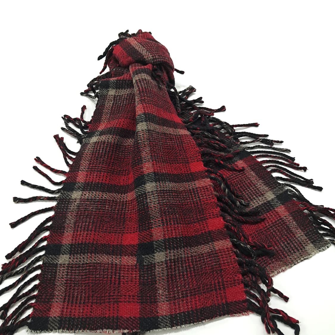 MX234 폴로 랄프로렌 타탄체크 헤링본 양면 울 목도리 머플러 상품이미지3