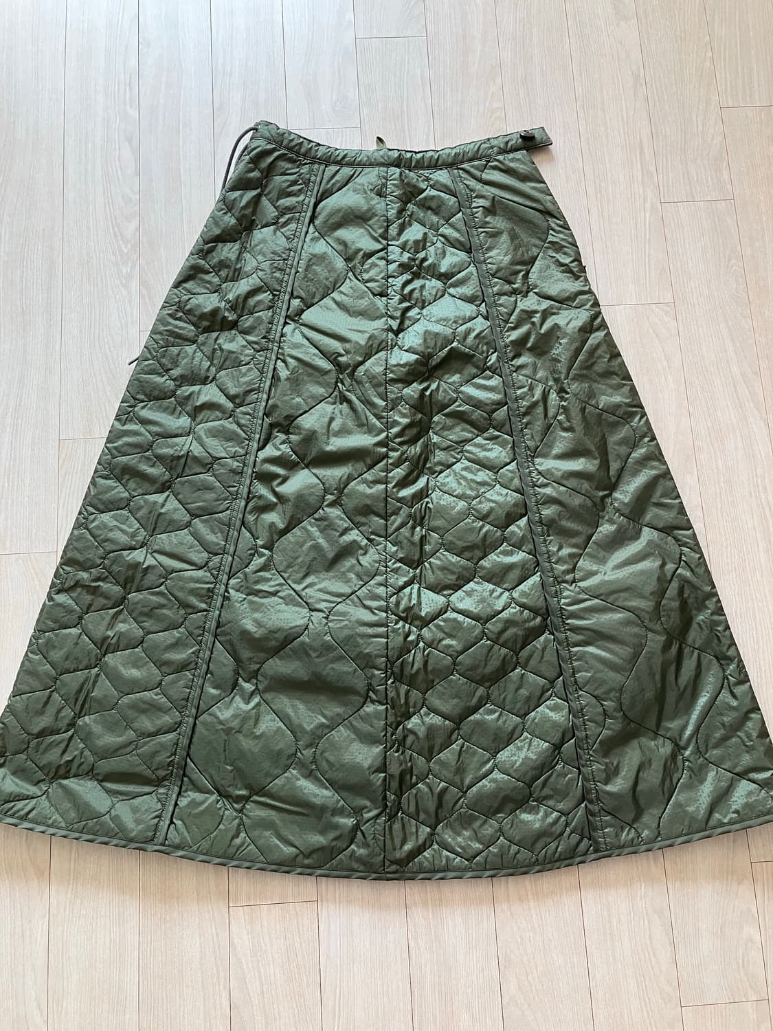 Beams boy 빔즈보이 퀼팅 롱 스커트 올리브 상품이미지1