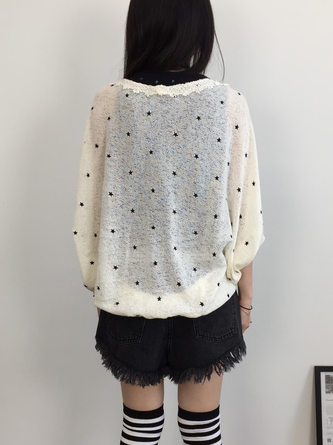 'Blue Strive' Ivory Star Cardigans 상품이미지3