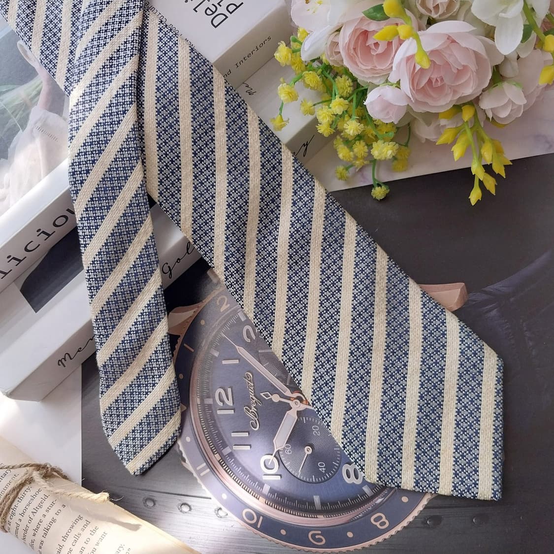 에르메네질도 제냐 실크 네이비 넥타이 8.7cm A+~A등급 K2541 상품이미지4