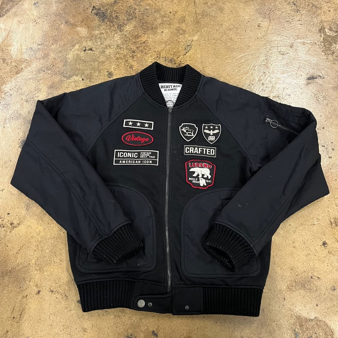 [정품/M] 지프 jeep 헤리티지 아이콘 블랙 봄버 자켓 패치 b8 상품이미지2