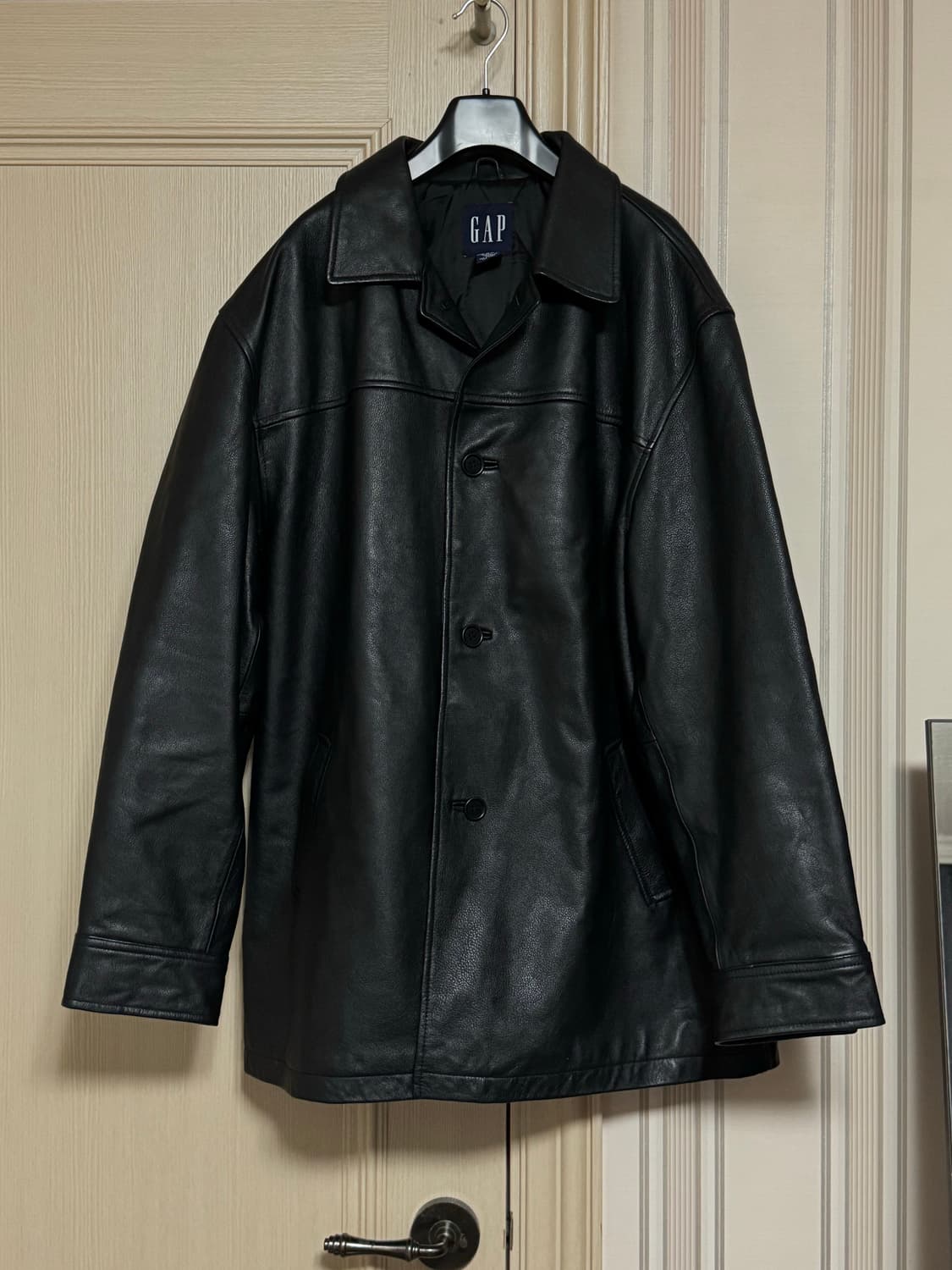 XL 올드갭 레더 카코트 블랙  상품이미지1