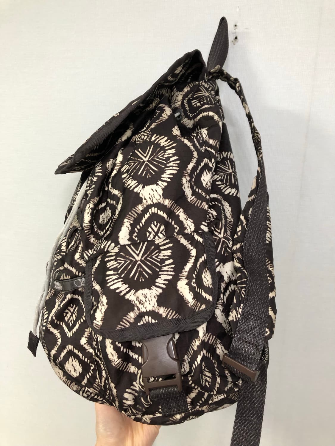 레스포삭 생활방수 에스닉패턴 복조리 백팩 배낭 _ 브라운 상품이미지4