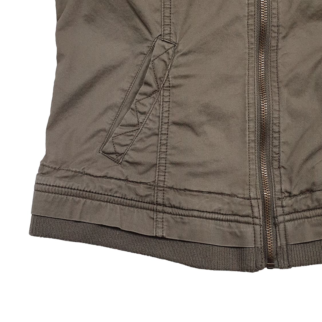 소매 셔링 포켓 숏 후드 야상 점퍼 카키 상품이미지4